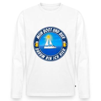 Boot und Bier Segelboot - Männer Premium Bio Langarmshirt - Weiß - Vorne - Nico (187cm)