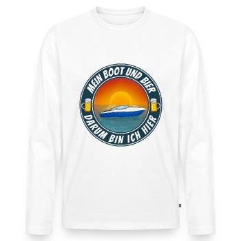 Boot und Bier - Männer Premium Bio Langarmshirt - Weiß - Vorne - Nico (187cm)