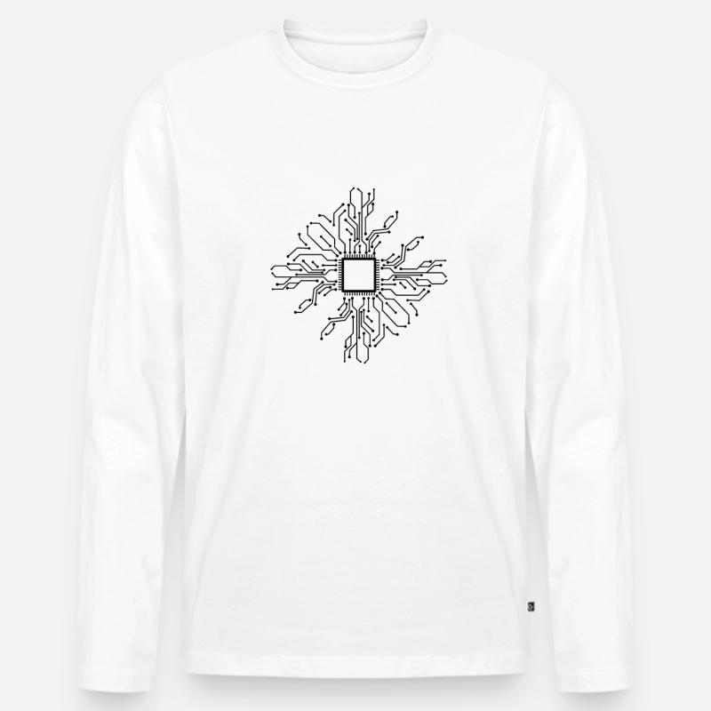 Electronics Technician PCB CPU - Men's Premium Organic Long Sleeve Shirt - white