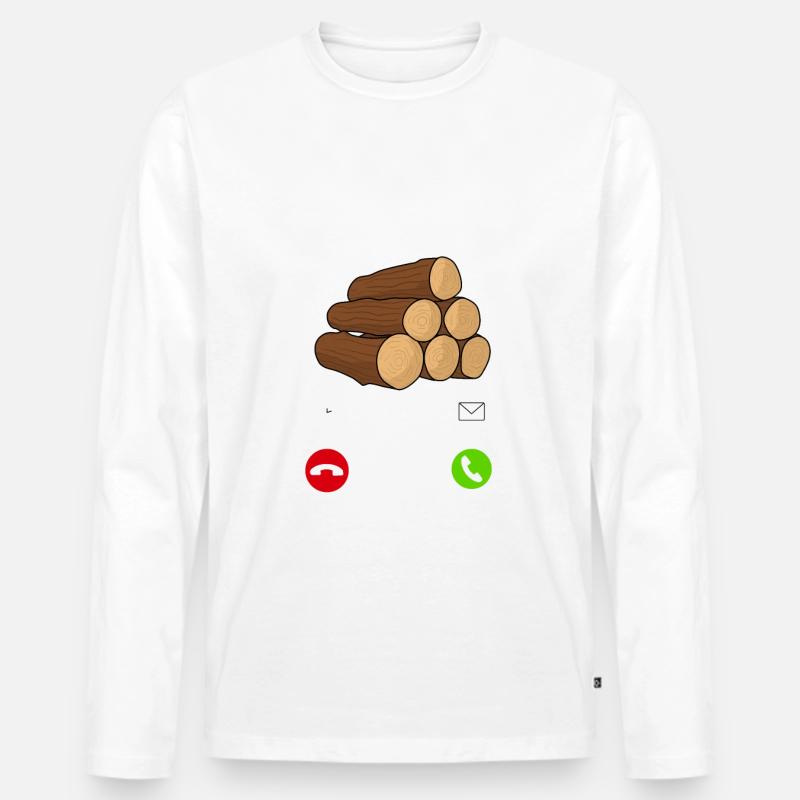 Holz Anruf - Männer Premium Bio Langarmshirt - undefined