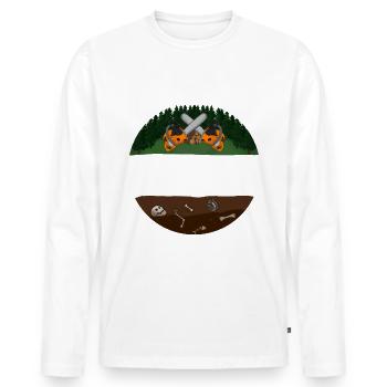 Lumberjack Shirt Chainsaw Chainsaw Saw - Men's Premium Organic Long Sleeve Shirt - white - Front - Nico (187cm)