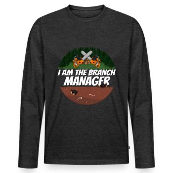 Chainsaw Chainsaw Saw - Men's Premium Organic Long Sleeve Shirt - heather anthracite - Front - Nico (187cm)