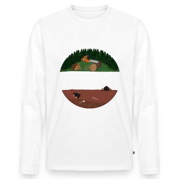 Kettensäge Alter Mann mit Säge - Männer Premium Bio Langarmshirt - Weiß - Vorne - Nico (187cm)