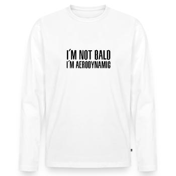 Bald Fancy Coiffure Bald Head - T-shirt manches longues Premium bio Homme - blanc - Devant - Nico (187cm)