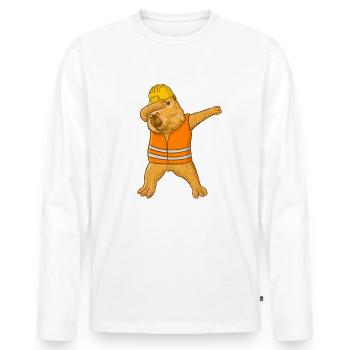 Bauherr Capybara - Männer Premium Bio Langarmshirt - Weiß - Vorne - Nico (187cm)