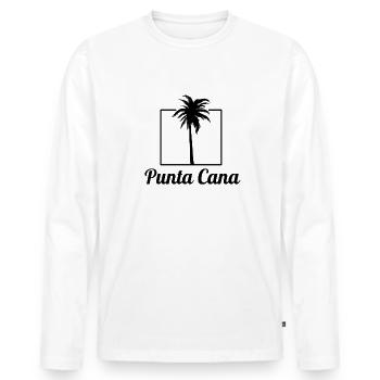 Punta Cana Palm Tree Holiday Trip Souvenir - T-shirt manches longues Premium bio Homme - blanc - Devant - Nico (187cm)