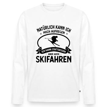 Naturlich kann ich mich beinen aufgene ich kann st - Männer Premium Bio Langarmshirt - Weiß - Vorne - Nico (187cm)