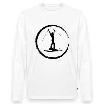 Cricle et ski - - T-shirt manches longues Premium bio Homme - blanc - Devant - Nico (187cm)