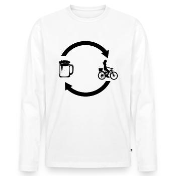 Beer Load Arrows and Cycling 2 - - Men's Premium Organic Long Sleeve Shirt - white - Front - Nico (187cm)