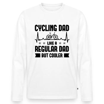 Radfahren Vater wie ein regulärer Vater, aber kühl - Männer Premium Bio Langarmshirt - Weiß - Vorne - Nico (187cm)