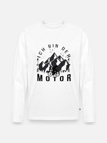 Ich bin der Motor - - Männer Premium Bio Langarmshirt - Weiß