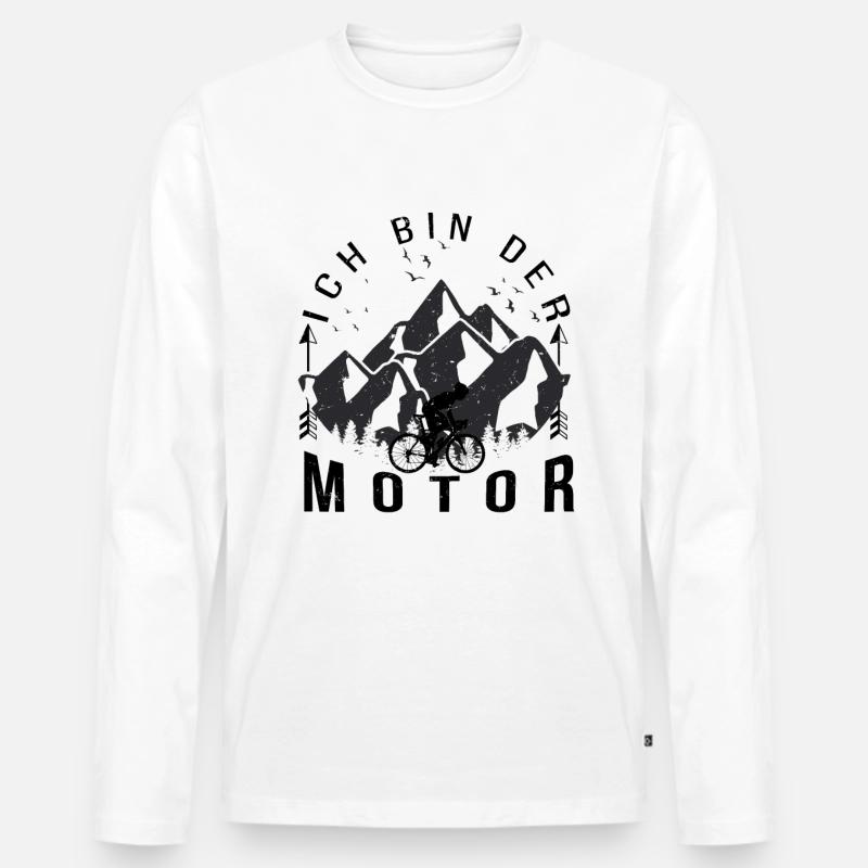Ich bin der Motor - - Männer Premium Bio Langarmshirt - Weiß