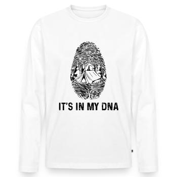 Es ist in meiner DNA 1 - - Männer Premium Bio Langarmshirt - Weiß - Vorne - Nico (187cm)