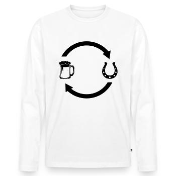 Beer Load Arrows and Horse 2 - - Men's Premium Organic Long Sleeve Shirt - white - Front - Nico (187cm)