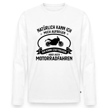 Naturlich kann ich mich beinen aufgene ich kann st - Männer Premium Bio Langarmshirt - Weiß - Vorne - Nico (187cm)