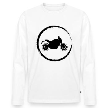 Cricle et Moto - (MOTO) - T-shirt manches longues Premium bio Homme - blanc - Devant - Nico (187cm)