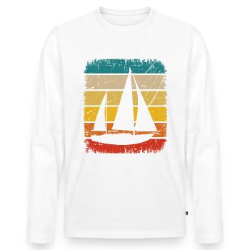 Carré Vintage et Voile - - T-shirt manches longues Premium bio Homme - blanc - Devant - Nico (187cm)