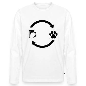 Beer Load Arrows and Dog 3 - - Men's Premium Organic Long Sleeve Shirt - white - Front - Nico (187cm)