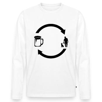Bier loading Pfeile und Hund 1 - - Männer Premium Bio Langarmshirt - Weiß - Vorne - Nico (187cm)