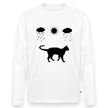 All seasons and cat - - Men's Premium Organic Long Sleeve Shirt - white - Front - Nico (187cm)