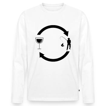 Wine load arrows and fishing - - Men's Premium Organic Long Sleeve Shirt - white - Front - Nico (187cm)