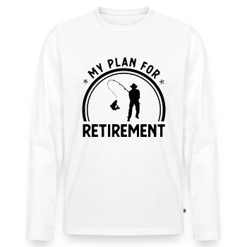 Mon plan de retraite - - T-shirt manches longues Premium bio Homme - blanc - Devant - Nico (187cm)