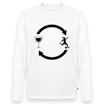 Wine Load Arrows and Football 2 - - Men's Premium Organic Long Sleeve Shirt - white - Front - Nico (187cm)