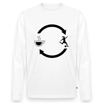 Coffee load arrows and football 2 - - Men's Premium Organic Long Sleeve Shirt - white - Front - Nico (187cm)