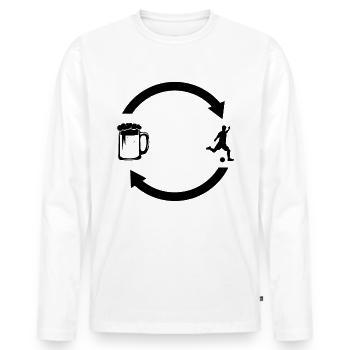 Bier loading Pfeile und Fußball 1 - - Männer Premium Bio Langarmshirt - Weiß - Vorne - Nico (187cm)