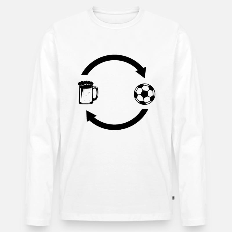 Bier loading Pfeile und Fußball - - Männer Premium Bio Langarmshirt - Weiß