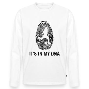 Es ist in meiner DNA 1 - - Männer Premium Bio Langarmshirt - Weiß - Vorne - Nico (187cm)