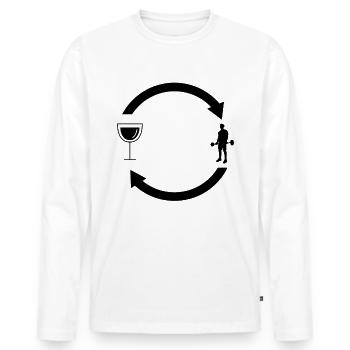 Flèches de chargement de vin et fitness - - T-shirt manches longues Premium bio Homme - blanc - Devant - Nico (187cm)