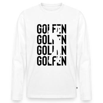 GOLFEN - - Männer Premium Bio Langarmshirt - Weiß - Vorne - Nico (187cm)