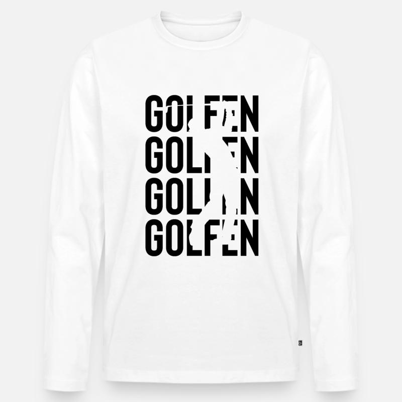 GOLFEN - - Männer Premium Bio Langarmshirt - Weiß