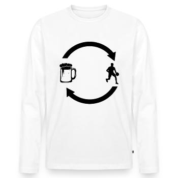 Flèches de chargement de bière et basket-ball 1 - - T-shirt manches longues Premium bio Homme - blanc - Devant - Nico (187cm)