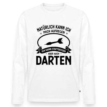 Naturlich kann ich mich an aufgeneich Kannddessen - Männer Premium Bio Langarmshirt - Weiß - Vorne - Nico (187cm)