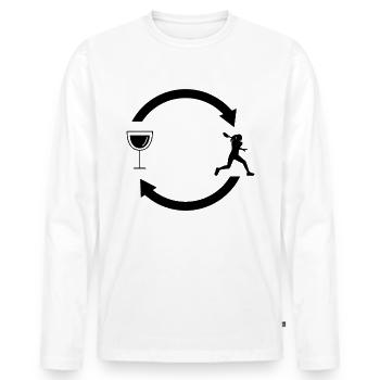 Wine Load Arrows and Tennis 1 - - Men's Premium Organic Long Sleeve Shirt - white - Front - Nico (187cm)