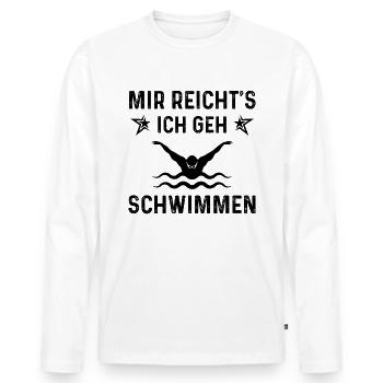 MIR RICHTS ICH GEN SCHWIMMEN - - Männer Premium Bio Langarmshirt - Weiß - Vorne - Nico (187cm)