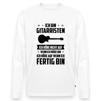 Ich Bin Gitarreisten Ich Hore nicht aufsenn Ich Mu - Männer Premium Bio Langarmshirt - Weiß - Vorne - Nico (187cm)