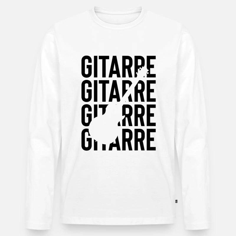 Gitarre - - Männer Premium Bio Langarmshirt - Weiß