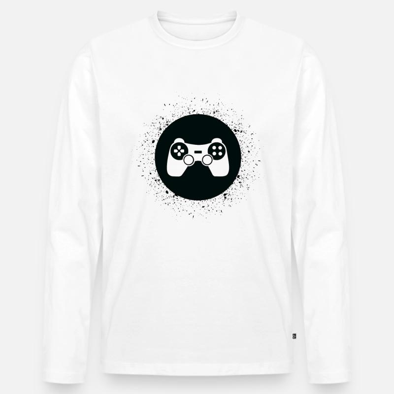 Splash Circle Game - GA - Männer Premium Bio Langarmshirt - Weiß