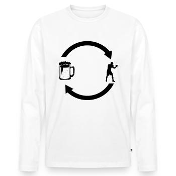 Flèches et boîtes de chargement de bière - - T-shirt manches longues Premium bio Homme - blanc - Devant - Nico (187cm)