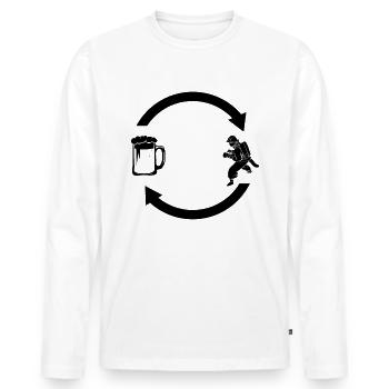 Bierlastenpfeile und Feuerwehr - - Männer Premium Bio Langarmshirt - Weiß - Vorne - Nico (187cm)