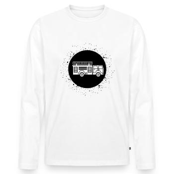 Cercle avec Splash et Pompier - (2) - T-shirt manches longues Premium bio Homme - blanc - Devant - Nico (187cm)