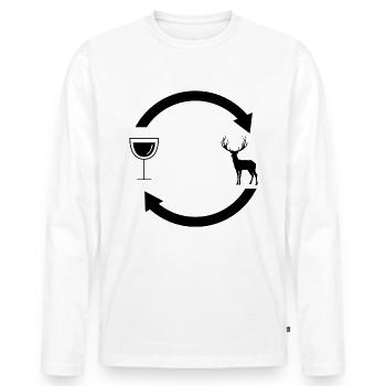 Flèches à vin et chasse 2 - - T-shirt manches longues Premium bio Homme - blanc - Devant - Nico (187cm)