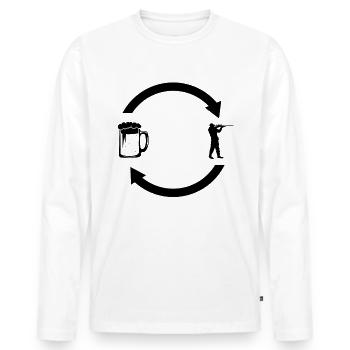 Beer Load Arrows and Hunt 1 - - Men's Premium Organic Long Sleeve Shirt - white - Front - Nico (187cm)
