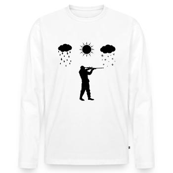 Toutes saisons et chasse - (2) - T-shirt manches longues Premium bio Homme - blanc - Devant - Nico (187cm)