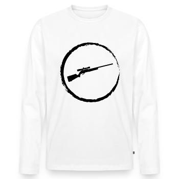 Cercle et chasse - - T-shirt manches longues Premium bio Homme - blanc - Devant - Nico (187cm)