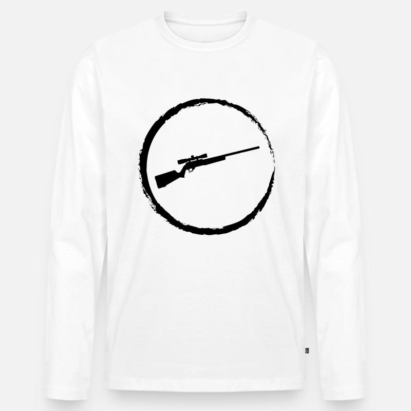 Kreis und Jagd - - Männer Premium Bio Langarmshirt - Weiß
