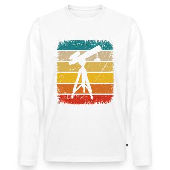 Vintage Square and Astronomy - - Men's Premium Organic Long Sleeve Shirt - white - Front - Nico (187cm)